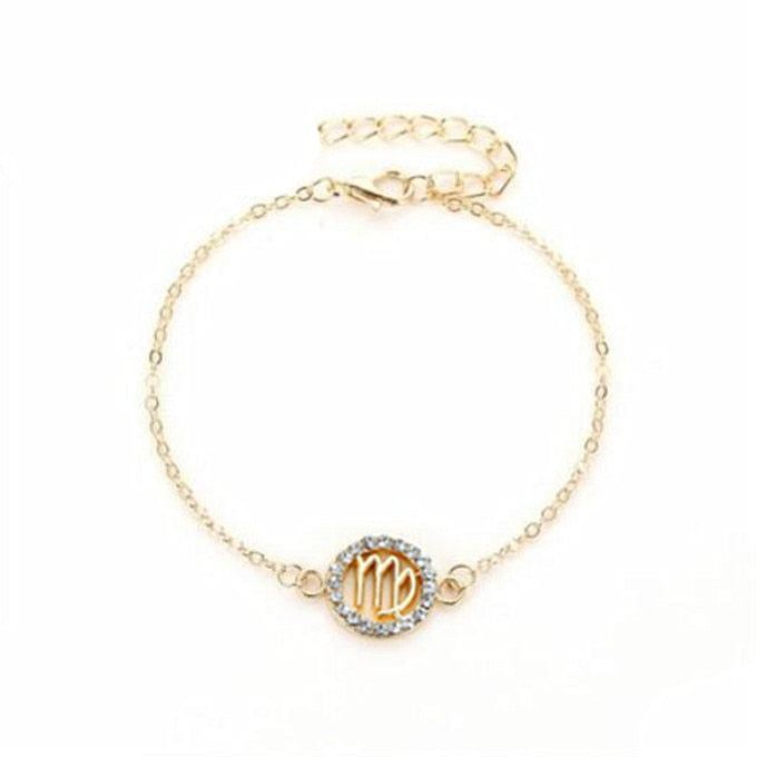 Zodiac Sign Bracelets Fashion Golden