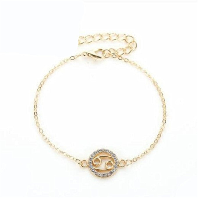 Zodiac Sign Bracelets Fashion Golden