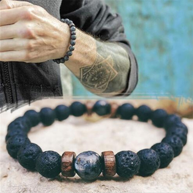 Men and Women Beads Bracelet with Natural Stones