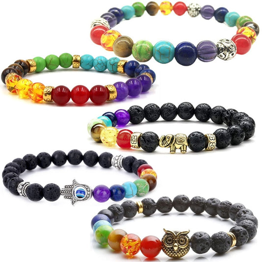 Chakra and Lava Stone Bracelets