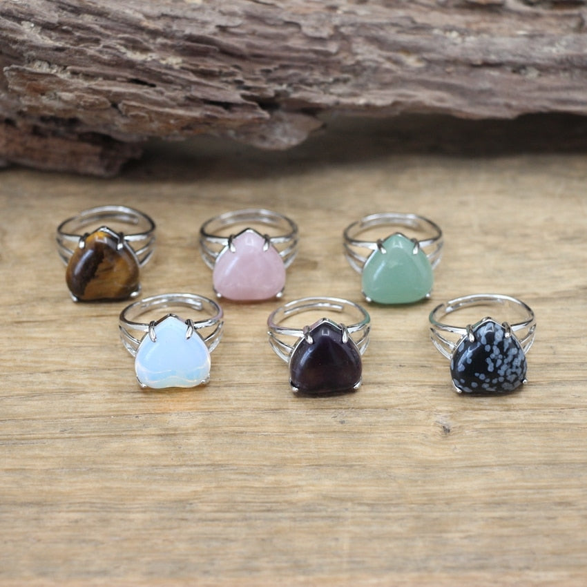 Heart Gemstone Rings