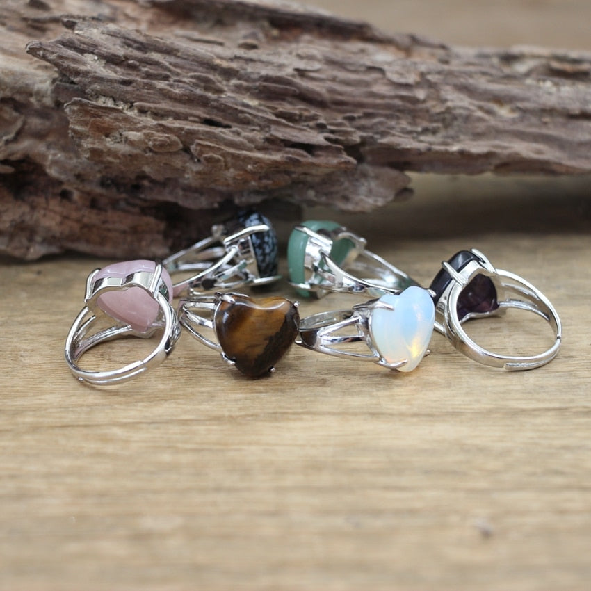 Heart Gemstone Rings