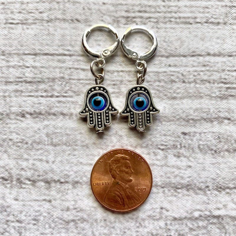 Mini Khamsa Hand Earrings and Pendant