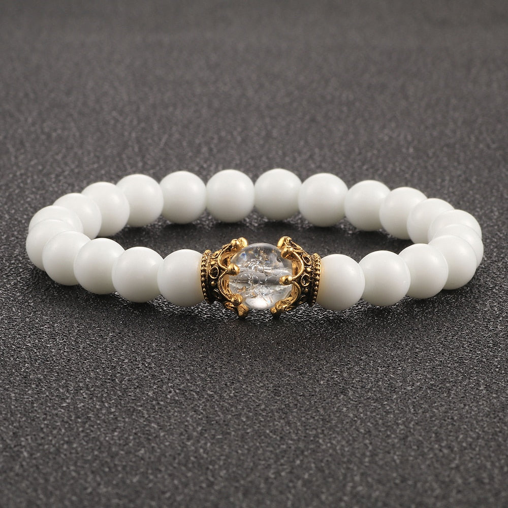 White Natural Stone  Beads Bracelets