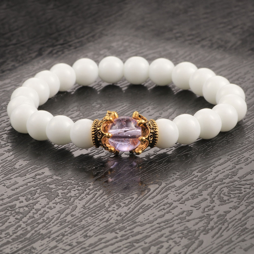 White Natural Stone  Beads Bracelets