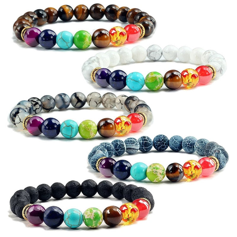 Chakra and Lava Stone Bracelets