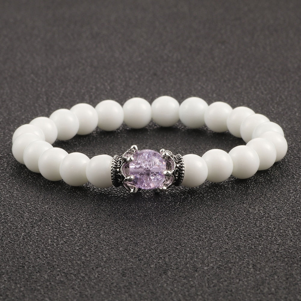 White Natural Stone  Beads Bracelets