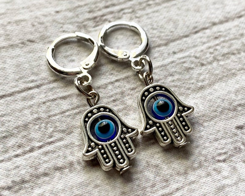 Mini Khamsa Hand Earrings and Pendant