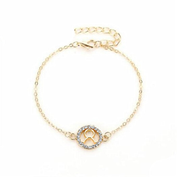 Zodiac Sign Bracelets Fashion Golden