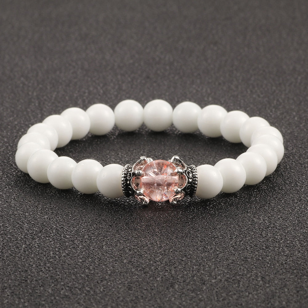 White Natural Stone  Beads Bracelets