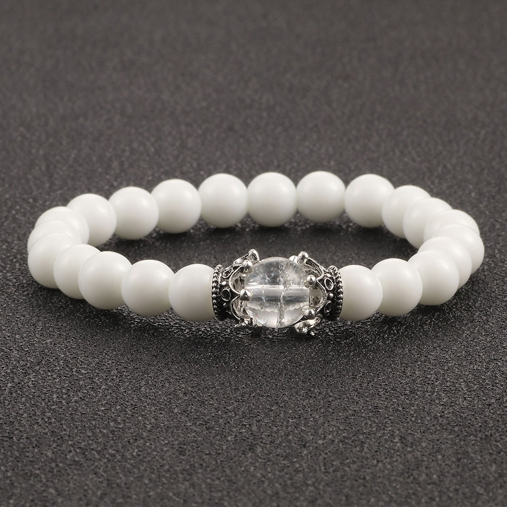 White Natural Stone  Beads Bracelets