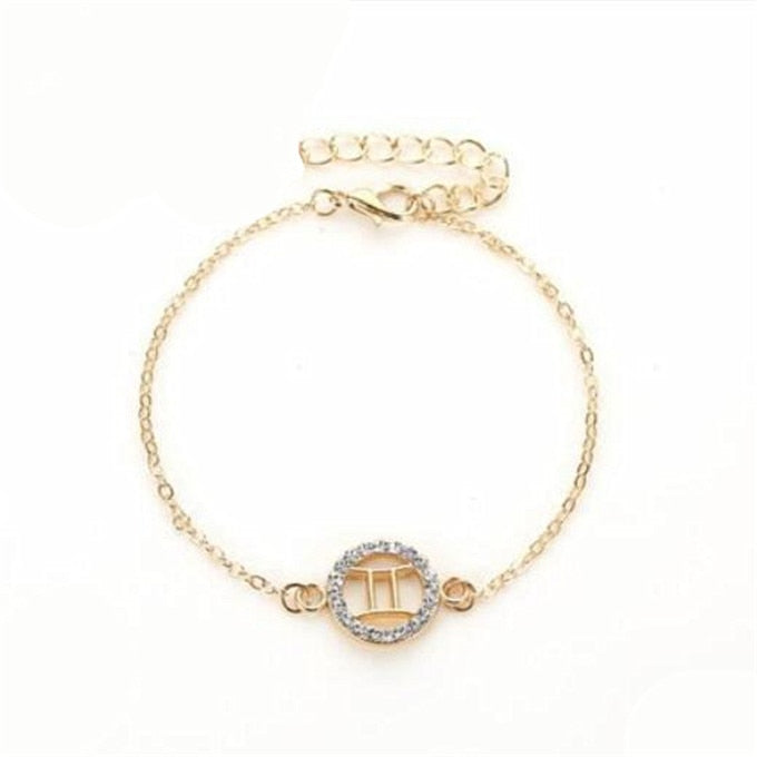 Zodiac Sign Bracelets Fashion Golden