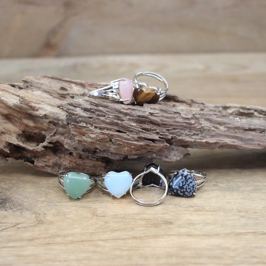 Heart Gemstone Rings