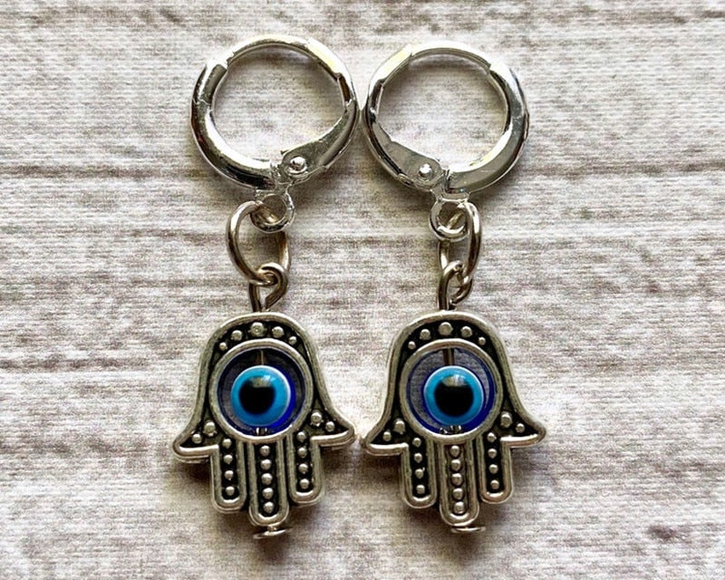 Mini Khamsa Hand Earrings and Pendant