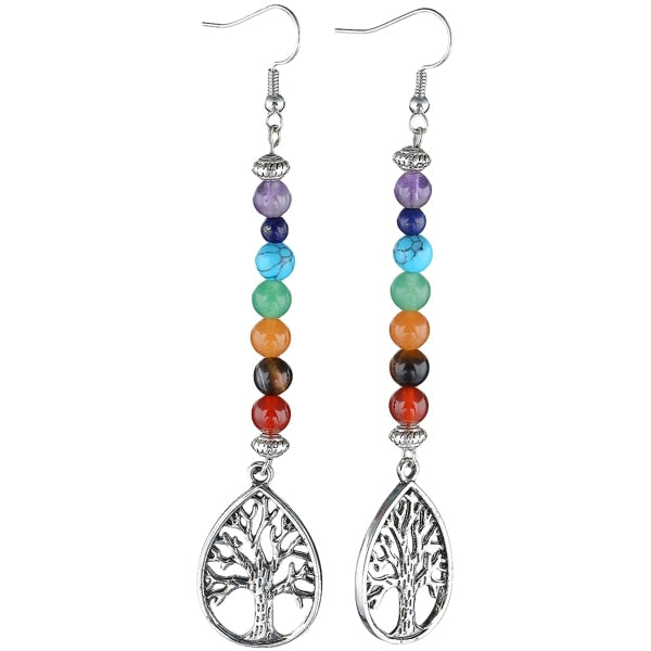 Natural 7 Chakra Earrings