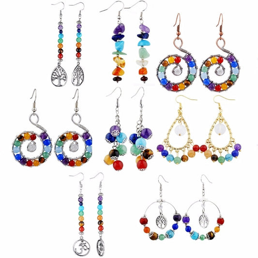 Natural 7 Chakra Earrings