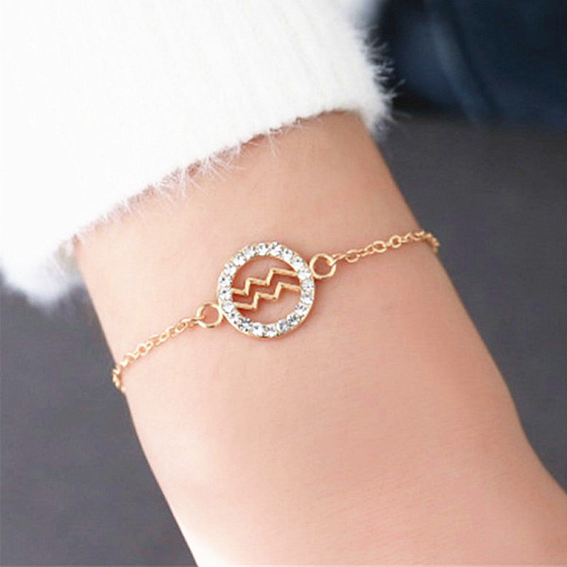 Zodiac Sign Bracelets Fashion Golden