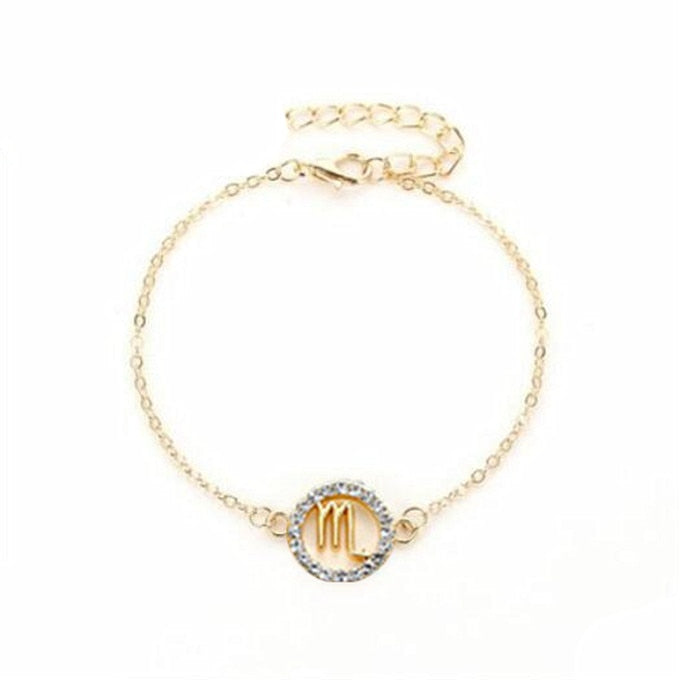 Zodiac Sign Bracelets Fashion Golden