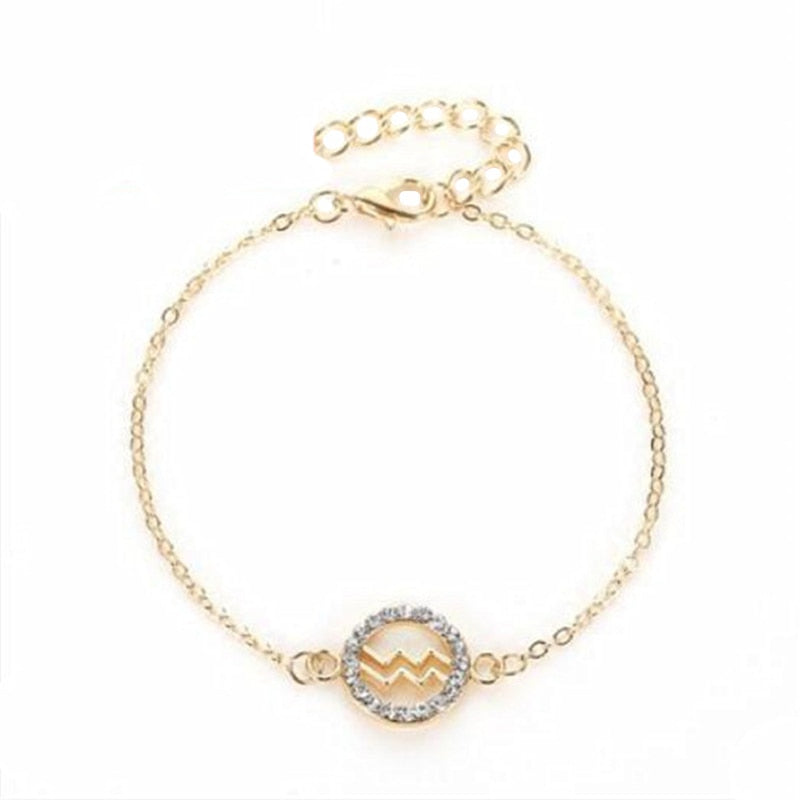 Zodiac Sign Bracelets Fashion Golden