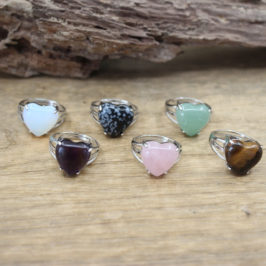 Heart Gemstone Rings