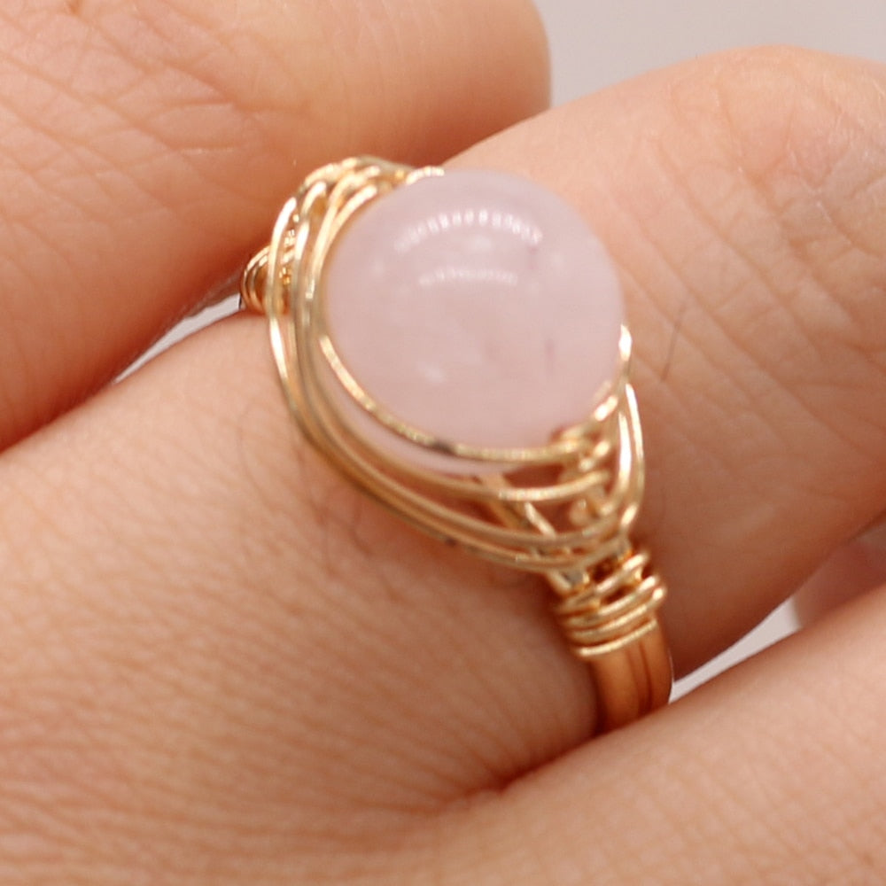 Handmade Gold Ring with Natural Gemstones