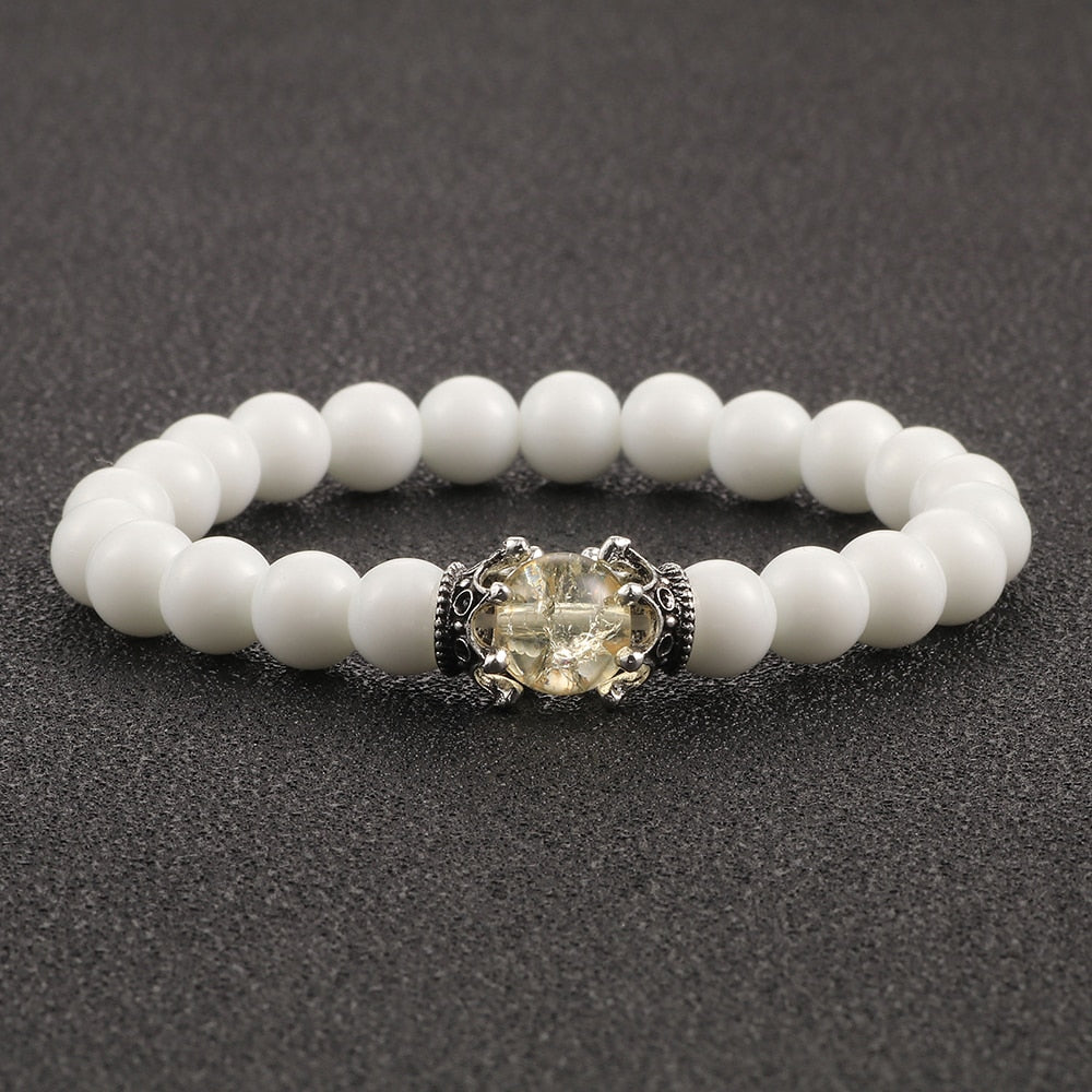 White Natural Stone  Beads Bracelets