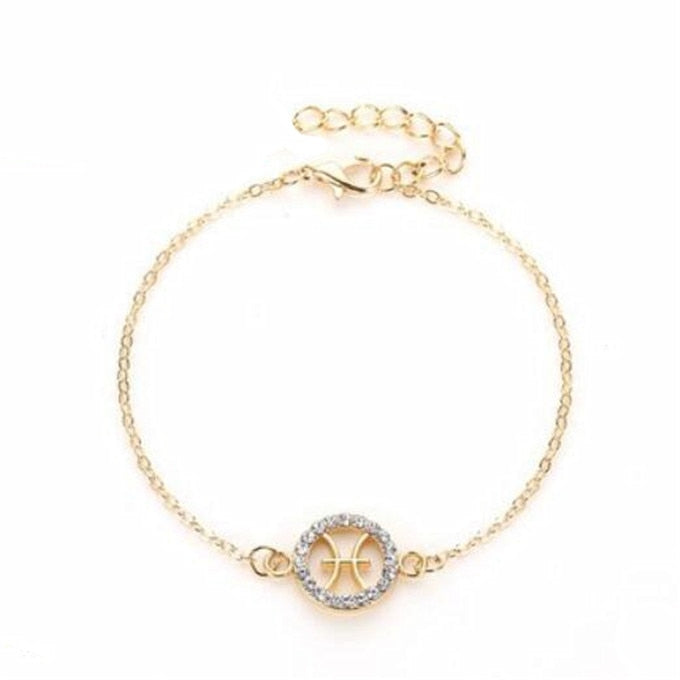 Zodiac Sign Bracelets Fashion Golden