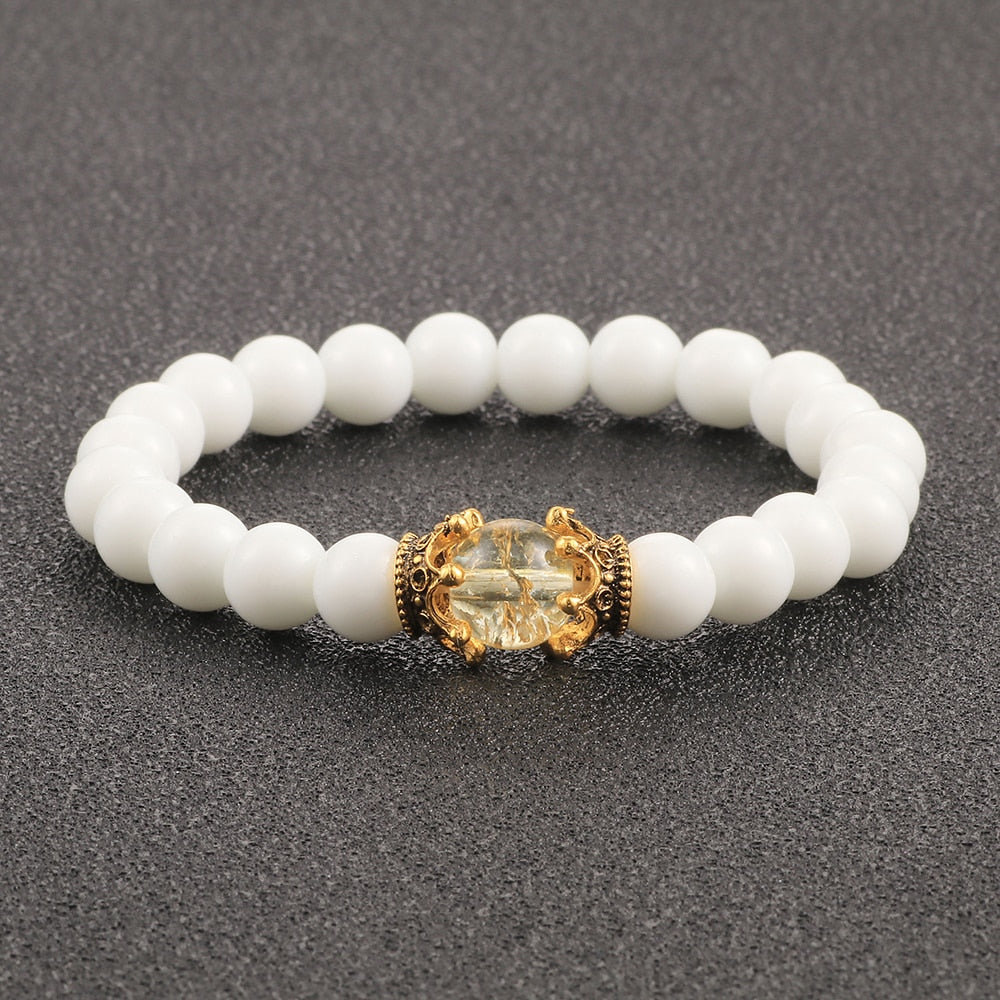 White Natural Stone  Beads Bracelets