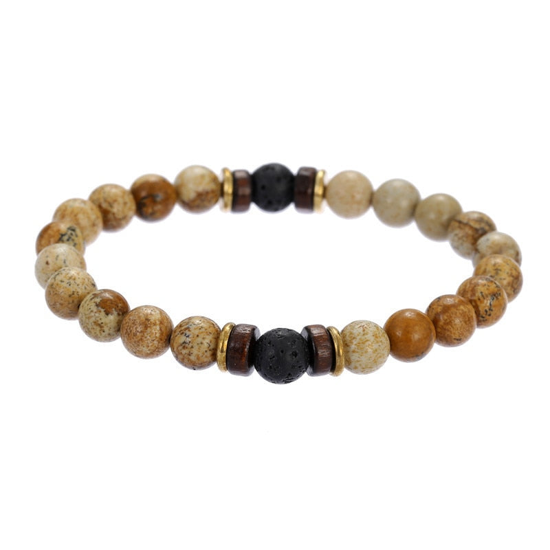 Men and Women Beads Bracelet with Natural Stones