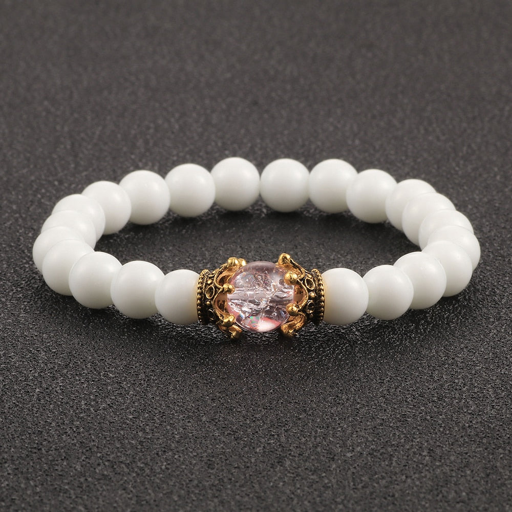 White Natural Stone  Beads Bracelets