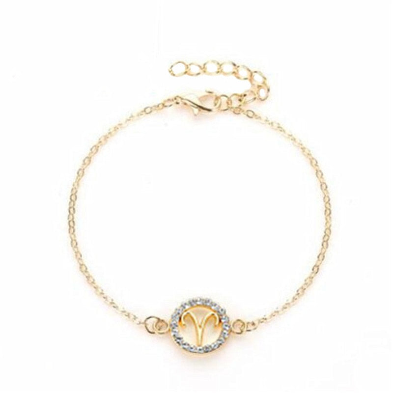 Zodiac Sign Bracelets Fashion Golden