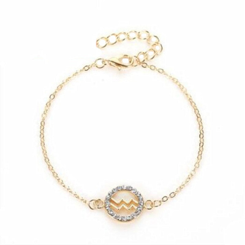 Zodiac Sign Bracelets Fashion Golden