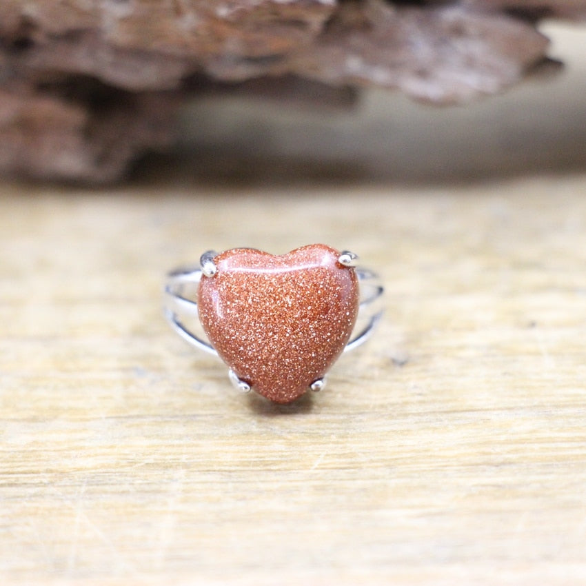 Heart Gemstone Rings